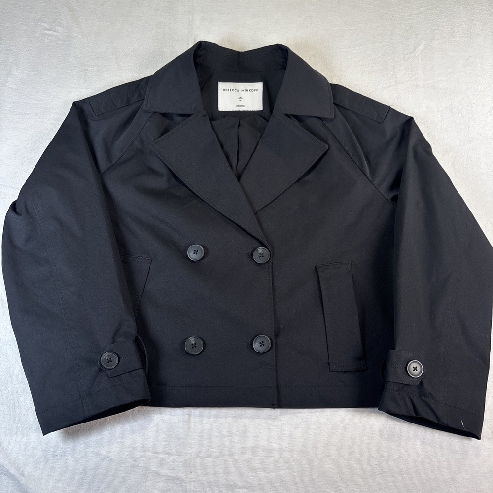 Rebecca Minkoff Women's Cropped Trenchcoat Black Size M